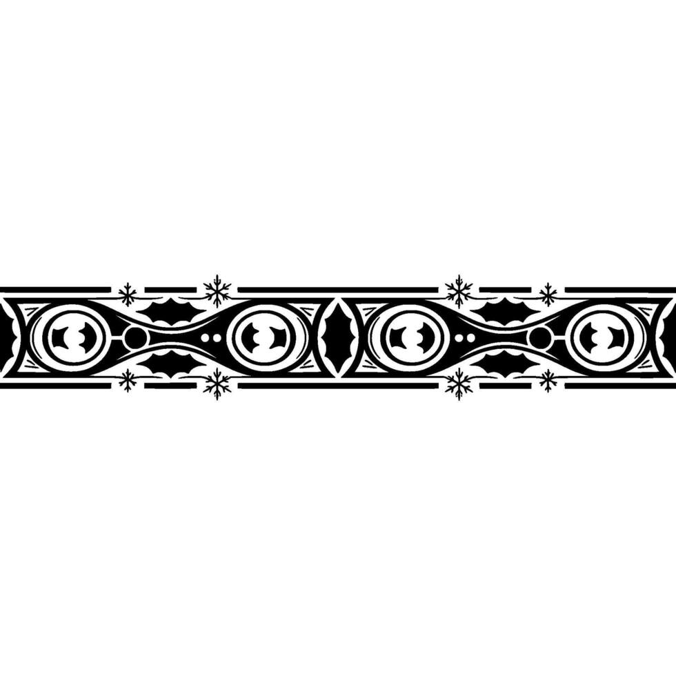 Intricate Winter Border, Stylized Holly Snowflakes vector