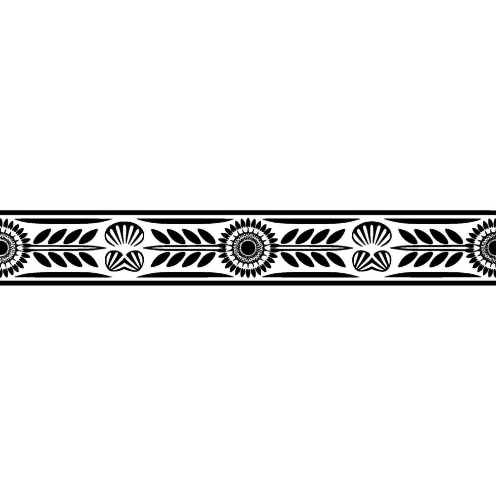 Geometric Tribal Border, Black and White, Pattern vector