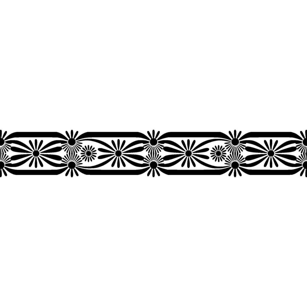 Art Deco Floral Border, Elegant , Vintage Style, Artdeco vector