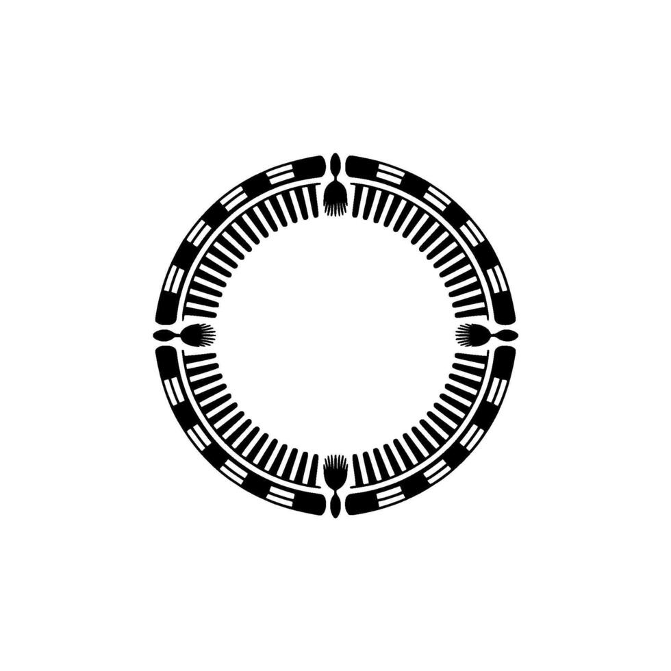 Geometric Table Setting, Tribal , Minimalist vector