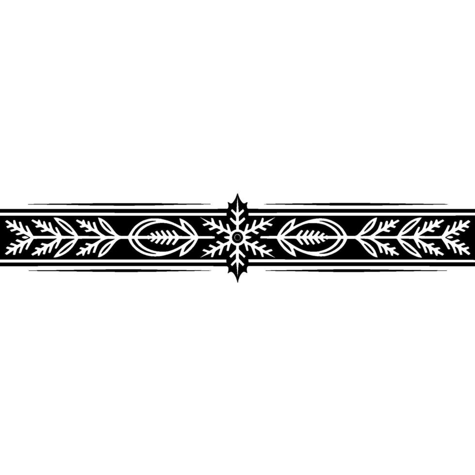 Vintage Winter Border, Stylized Ornamentation, Festive Division vector