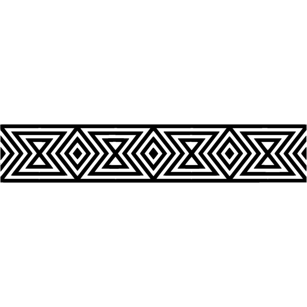 Geometric Border, Black White, Modern Pattern vector