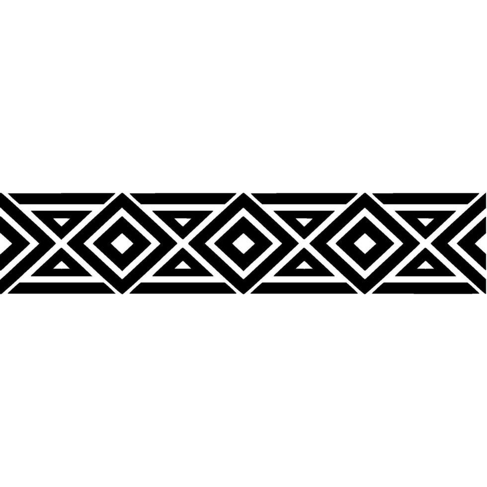 Geometric Deco Border, Black White Pattern, Diamond vector