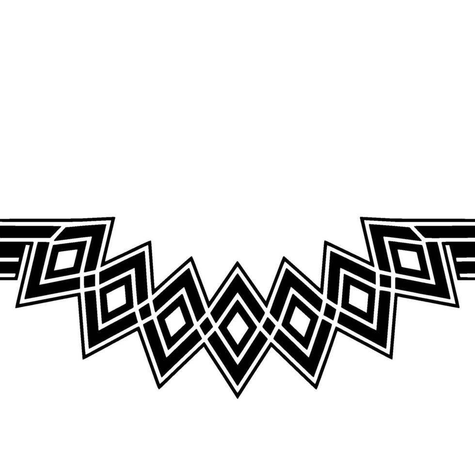 Geometric Tribal Border, Black and White, Modern vector