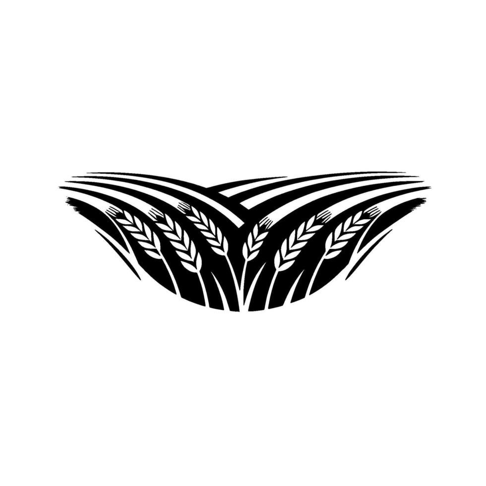 Agricultural Emblem Harvest Silhouette, Wheat vector