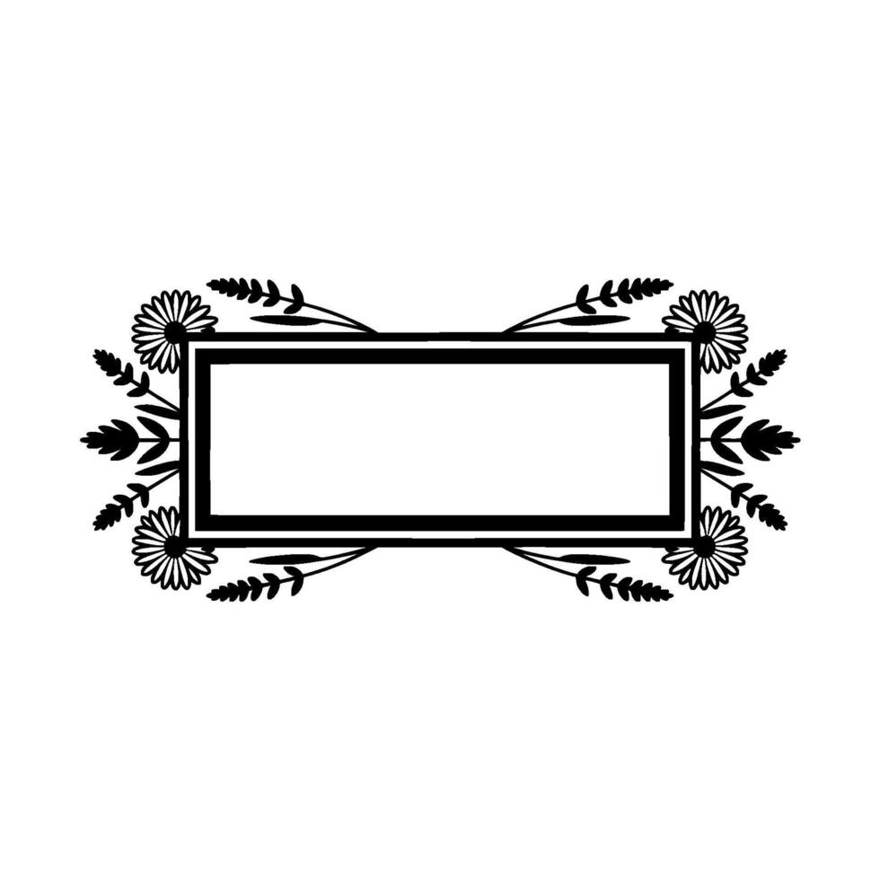 Elegant Floral Frame, Blank Rectangle vector