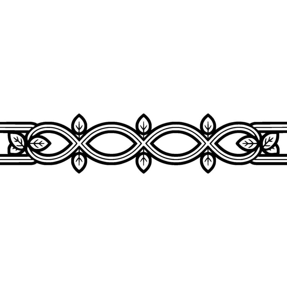 Stylized Celtic Border, Leaf and Knot vector