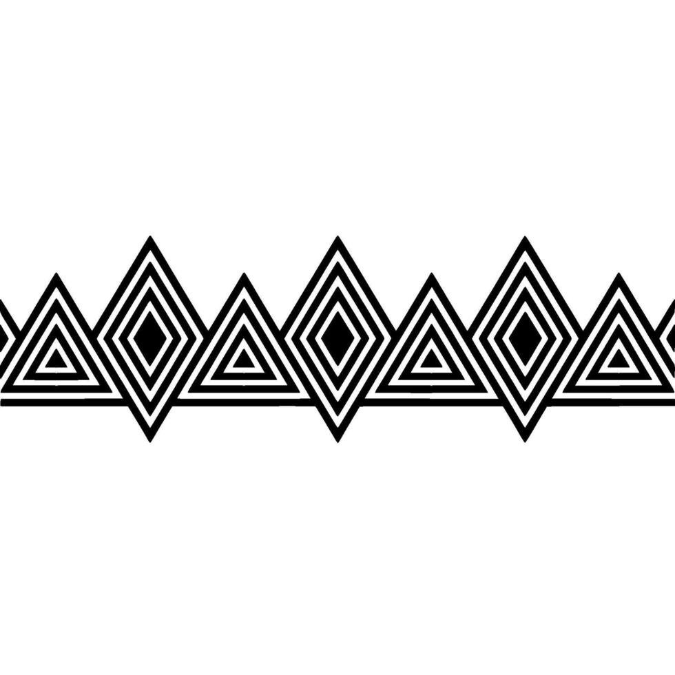 Geometric Border, Stylized Diamond Pattern, Minimalist, Triangles vector