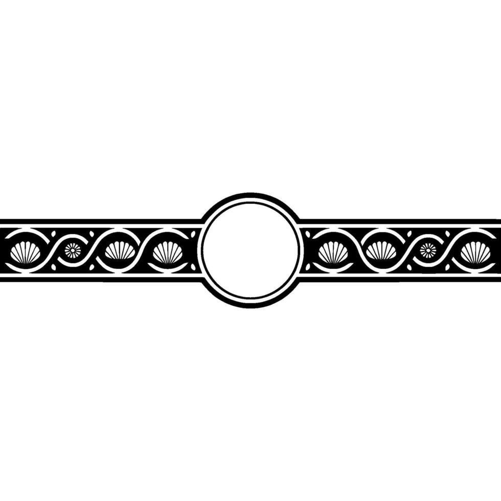 Art Deco Border, Elegant Ornament, Circular Motif, Vintage vector