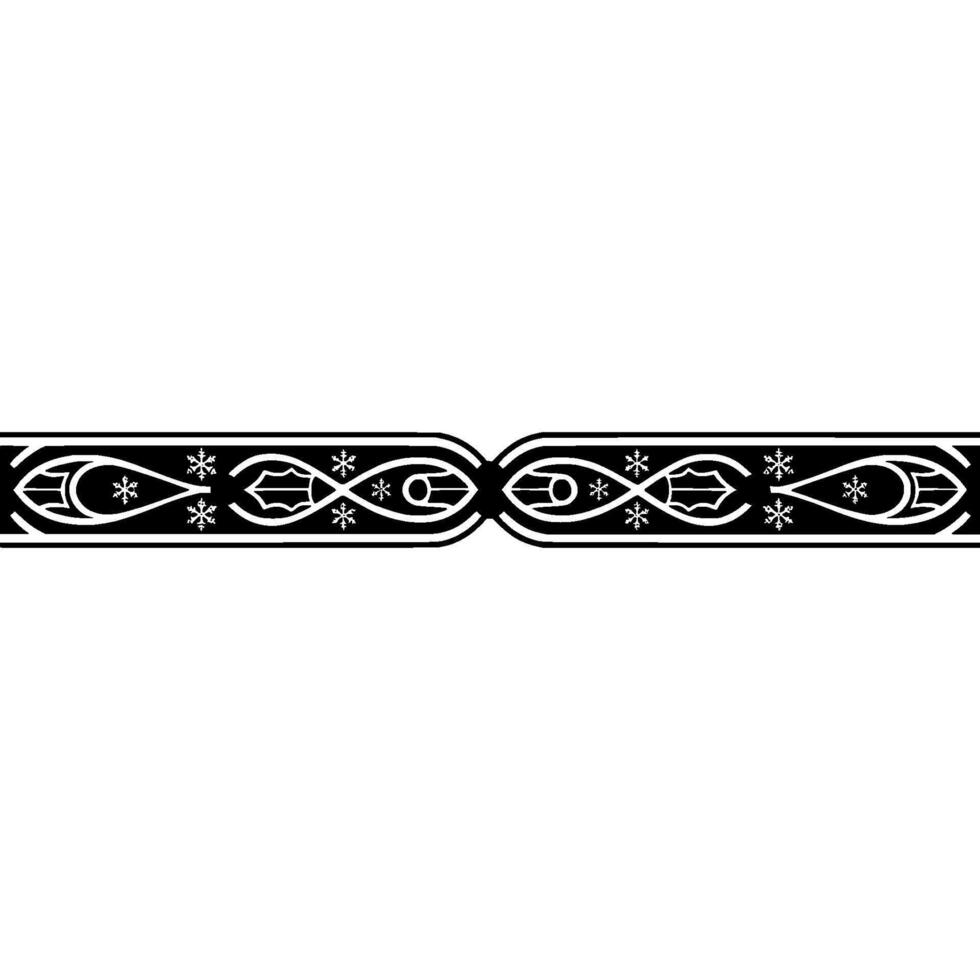 Stylized Nordic Border, Winter Motif, Decorative Element vector
