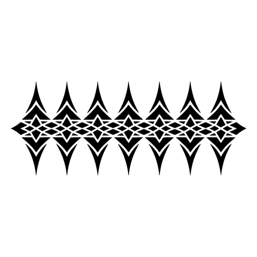 Geometric Tribal Border, Stylized Black Pattern, Abstract vector