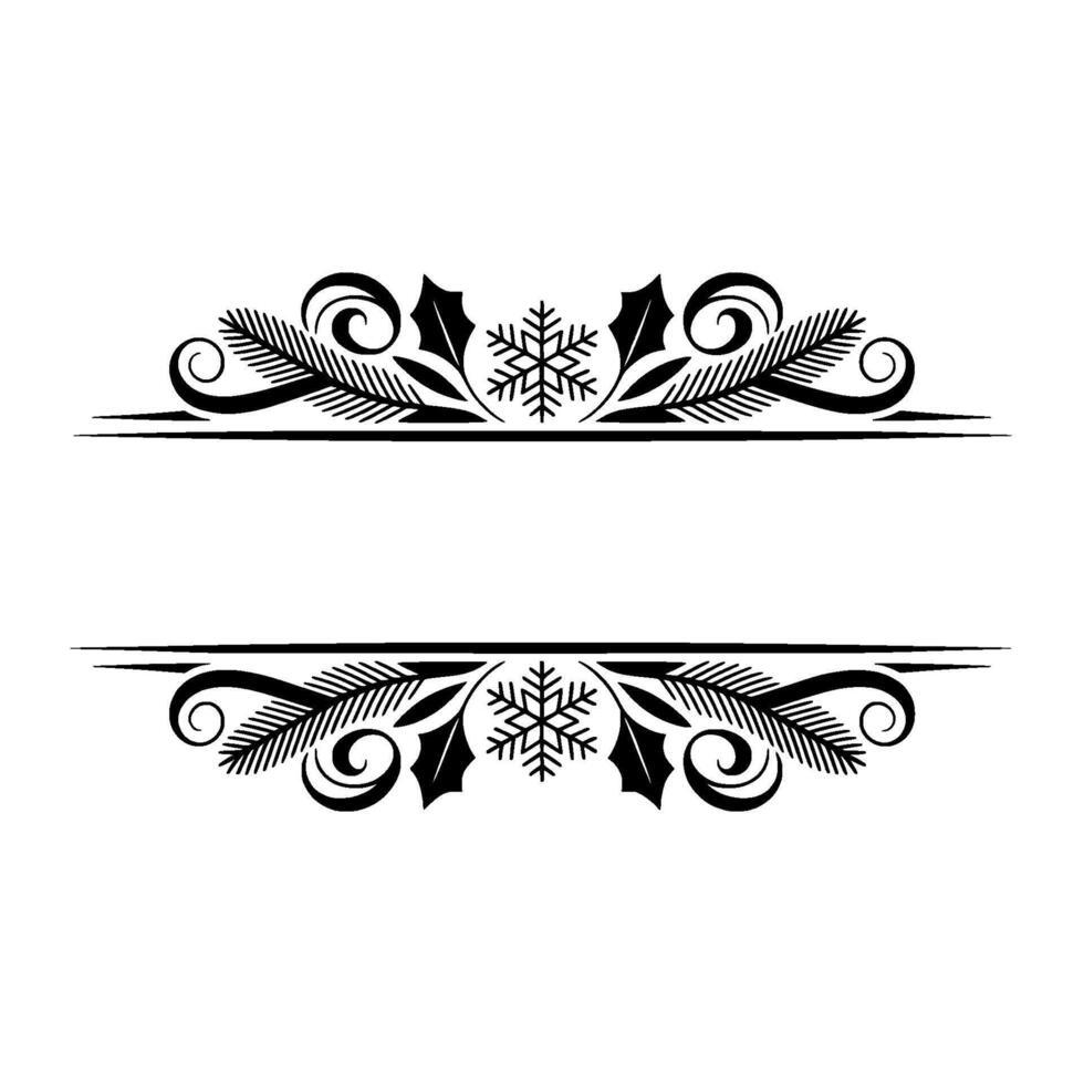 Elegant Winter Border, Festive Ornamentation, Decorative Divider, Snowflake vector