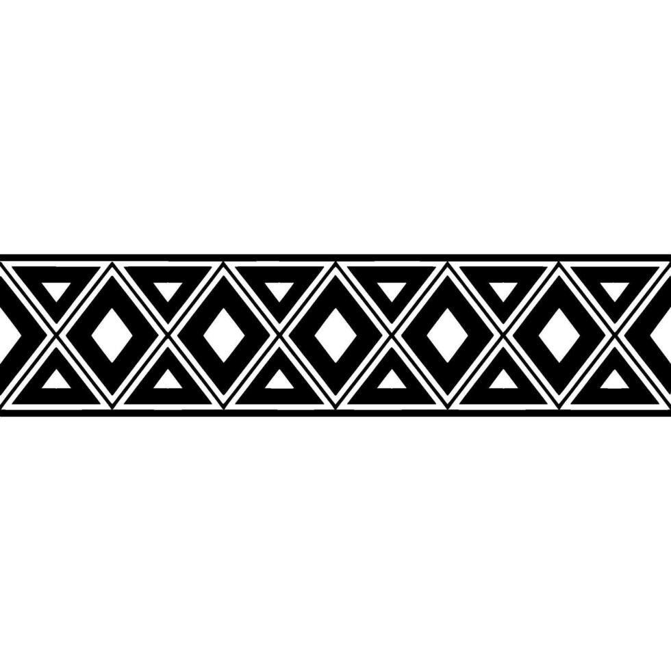 Geometric Horizon Black White Deco Border vector