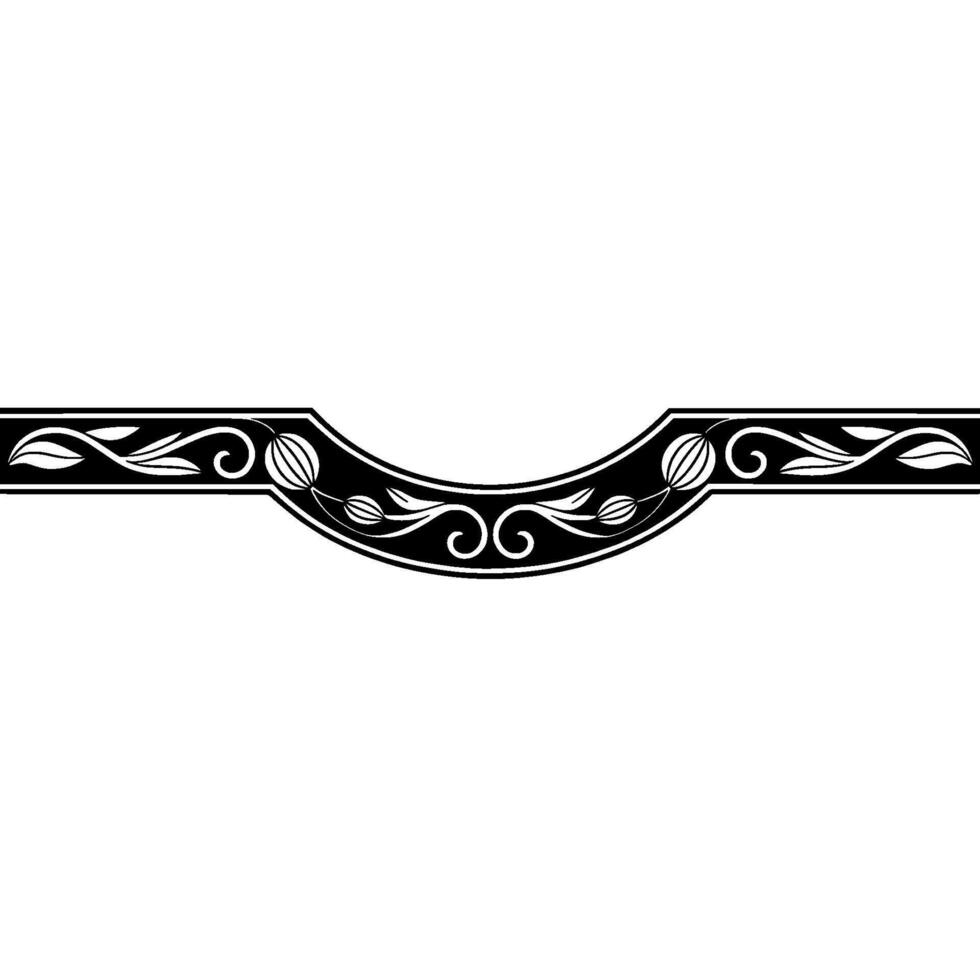 Elegant Black Ornamental Border, Vintage - Scrollwork vector