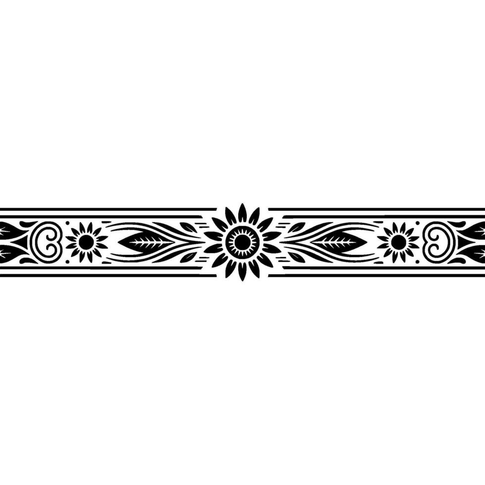 Intricate Floral Border, Vintage Element, Pattern vector