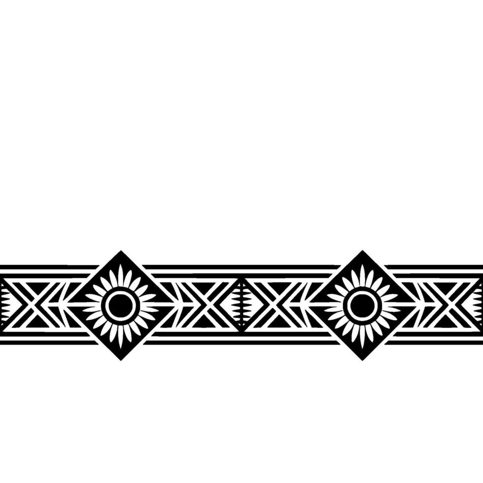 Geometric Deco Border, Stylized Black and White Ornamentation vector