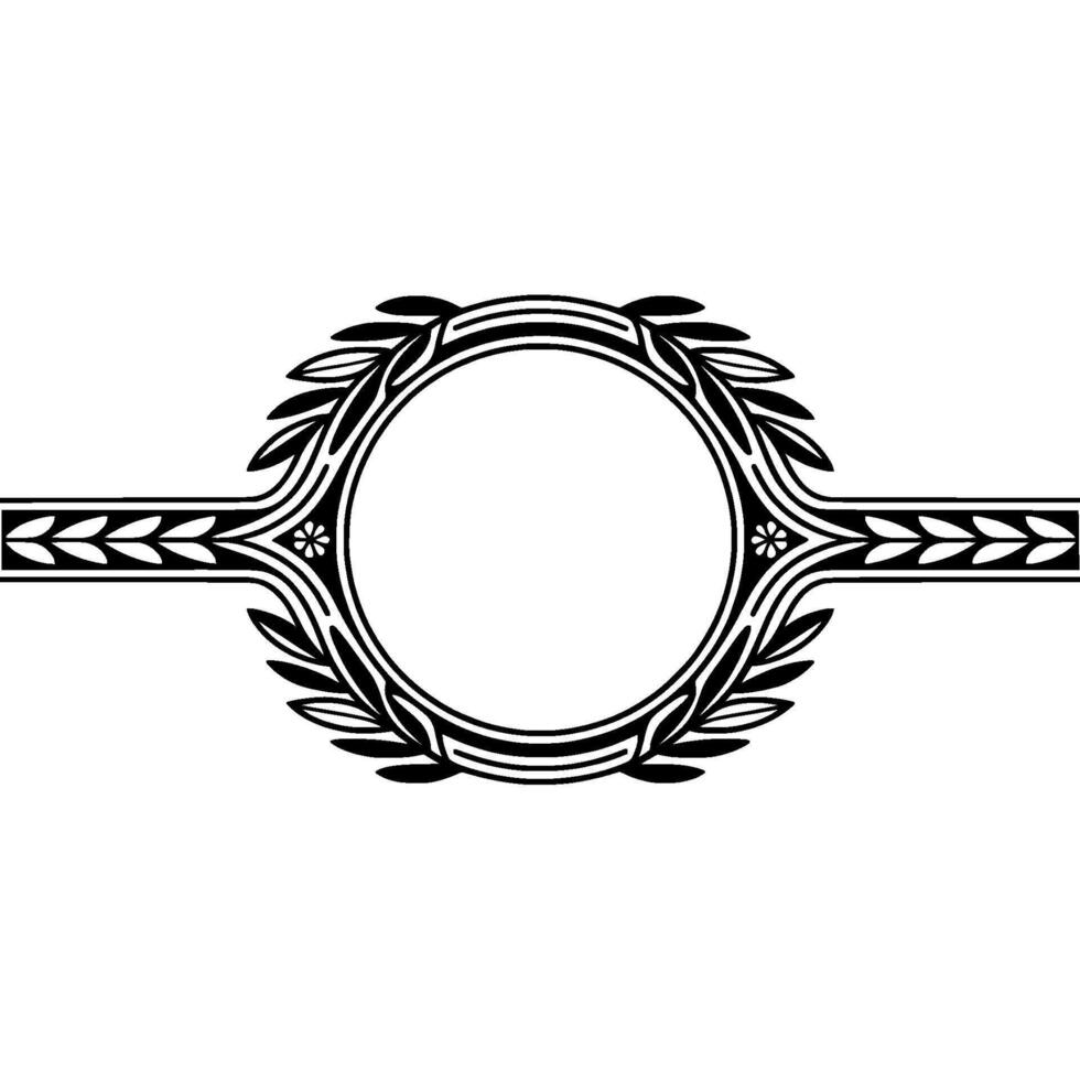 Art Deco Ornament, Circular Frame, Elegant Border vector