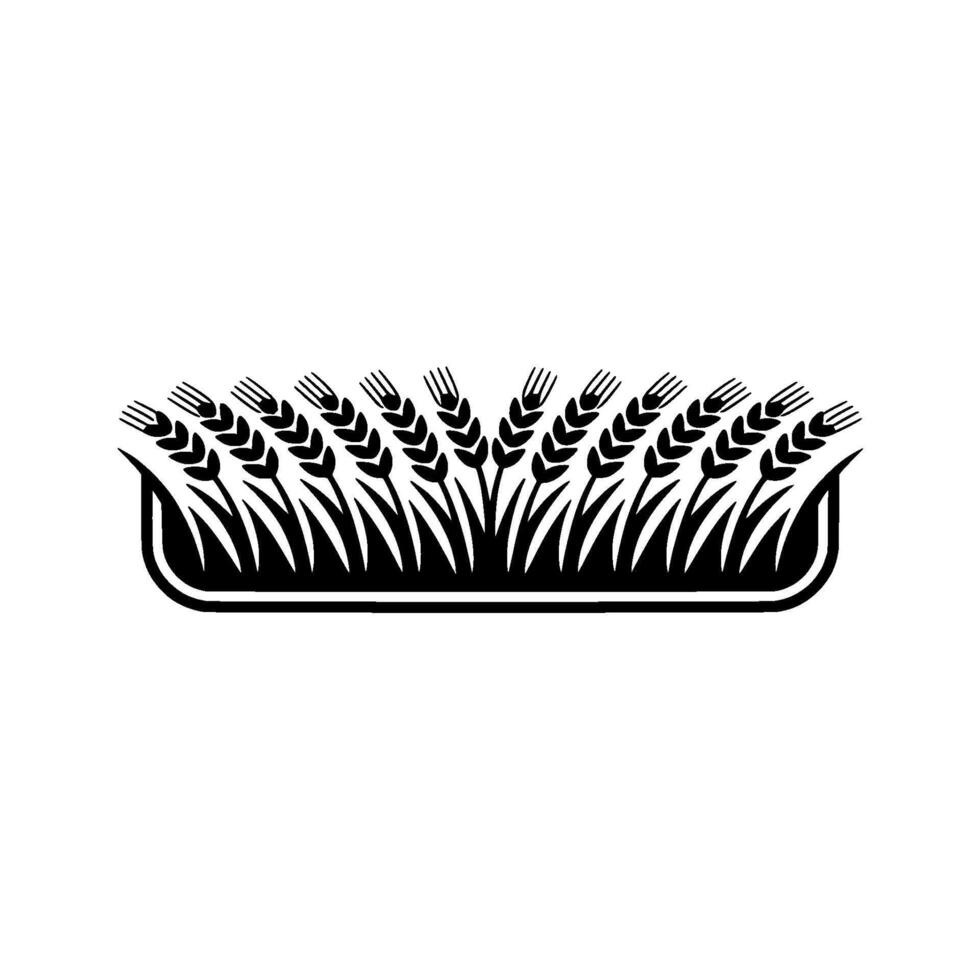 Harvest Emblem Wheat Silhouette, Agricultural Symbol vector