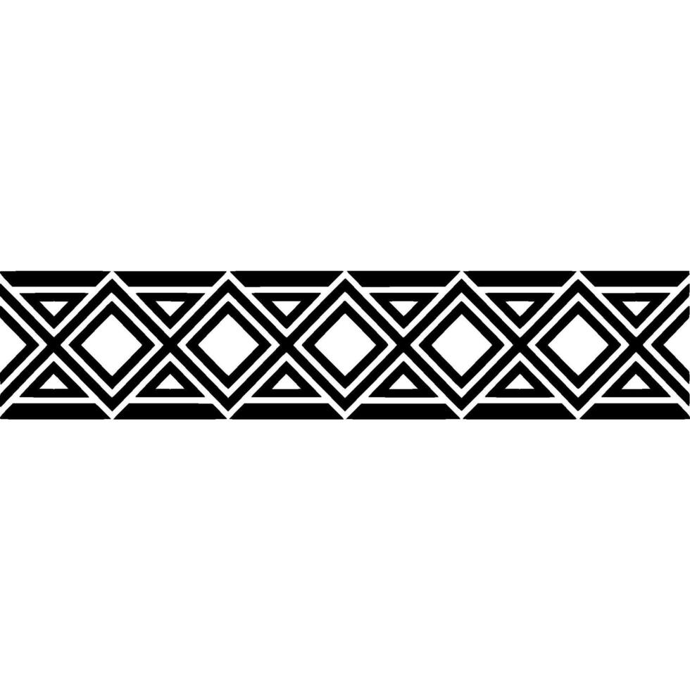 Geometric Deco Border, Black White Pattern - Diamond vector