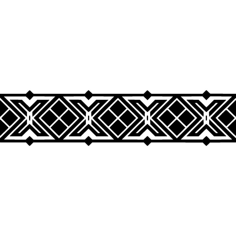 Geometric Art Deco Border, Stylized Black Gray Pattern vector