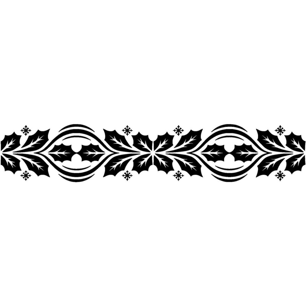 Elegant Holly Border, Vintage Festive - Winter vector