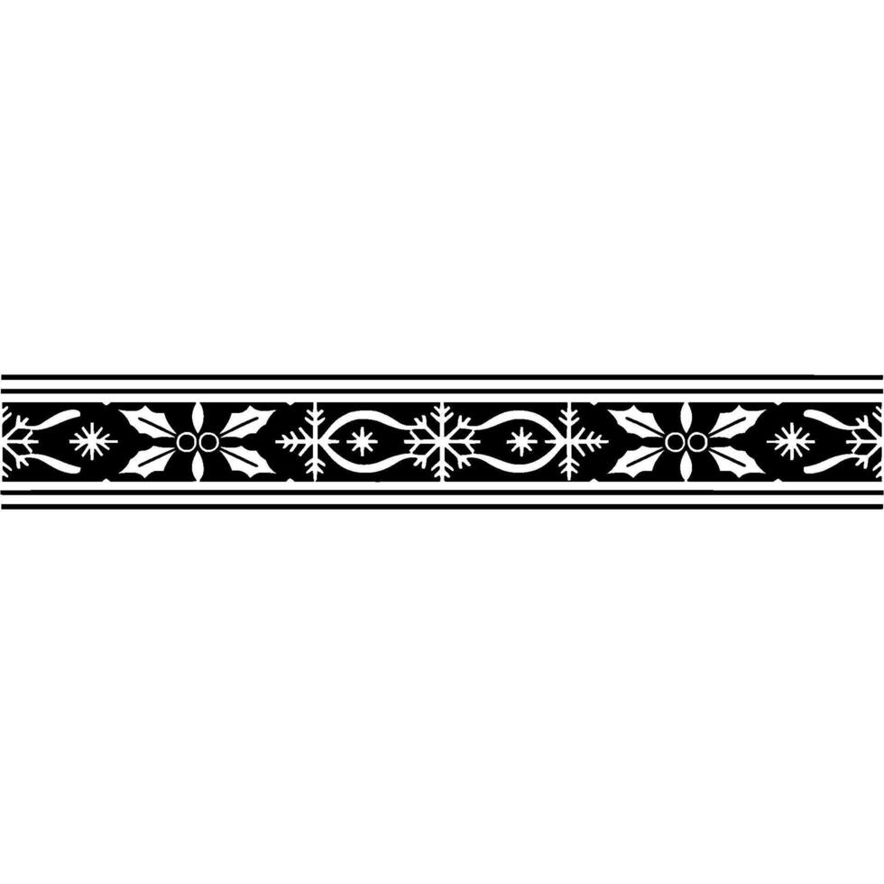 Elegant Winter Border, Vintage Ornamentation, Snowflake vector