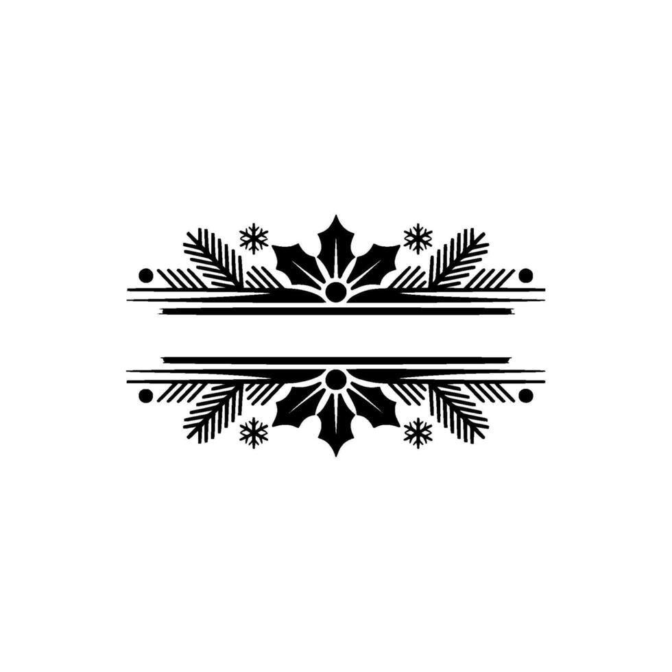 Elegant Winter Border, Festive Deco, Snowflakes vector
