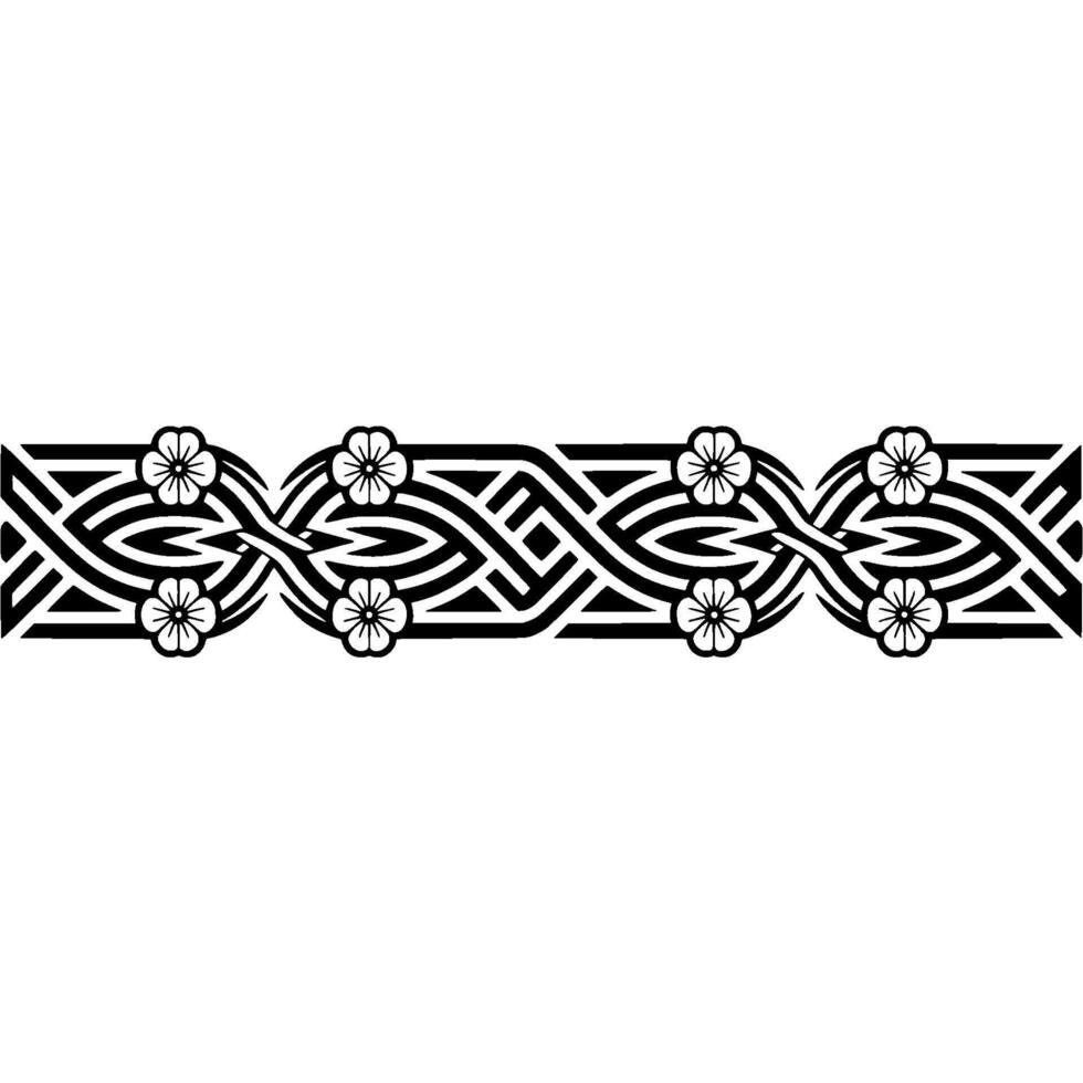 Intricate Celtic Floral Border, Vintage, Pattern vector