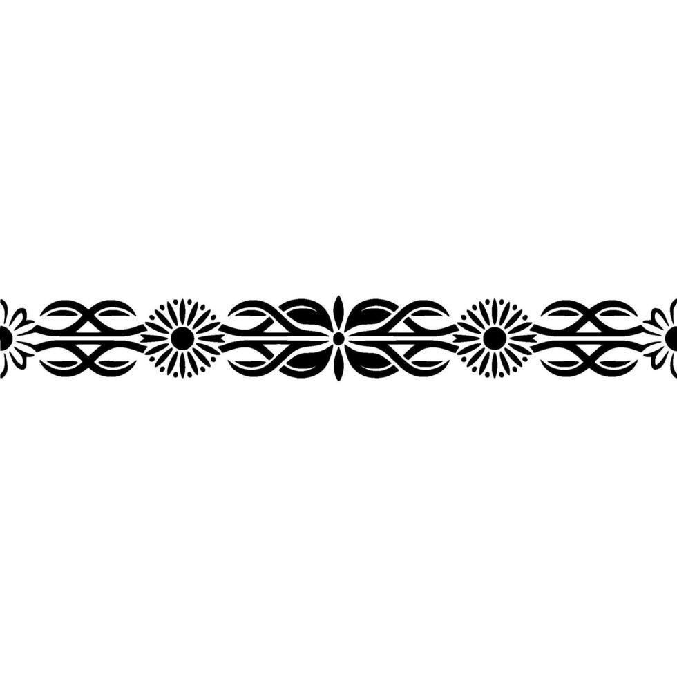 Intricate Black Tribal Border, Vintage vector