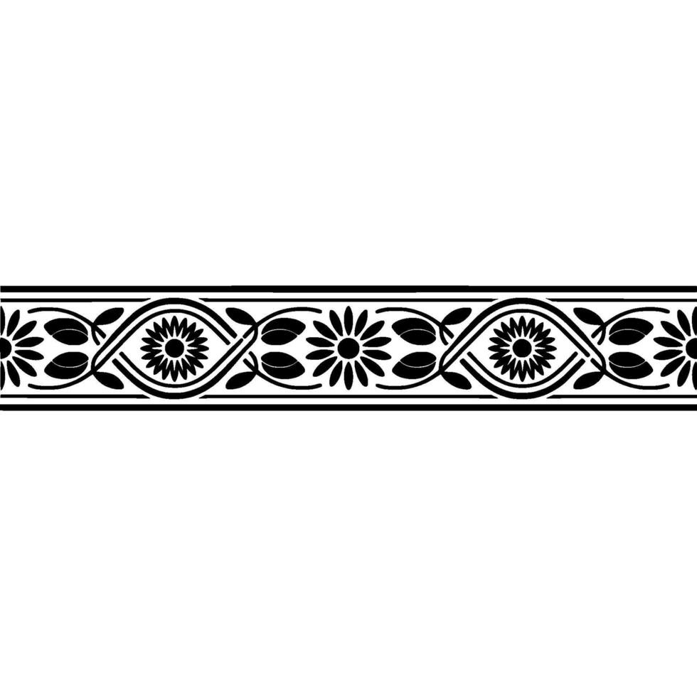 Elegant Floral Border, Vintage , Decorative Element, alternate version 43 vector