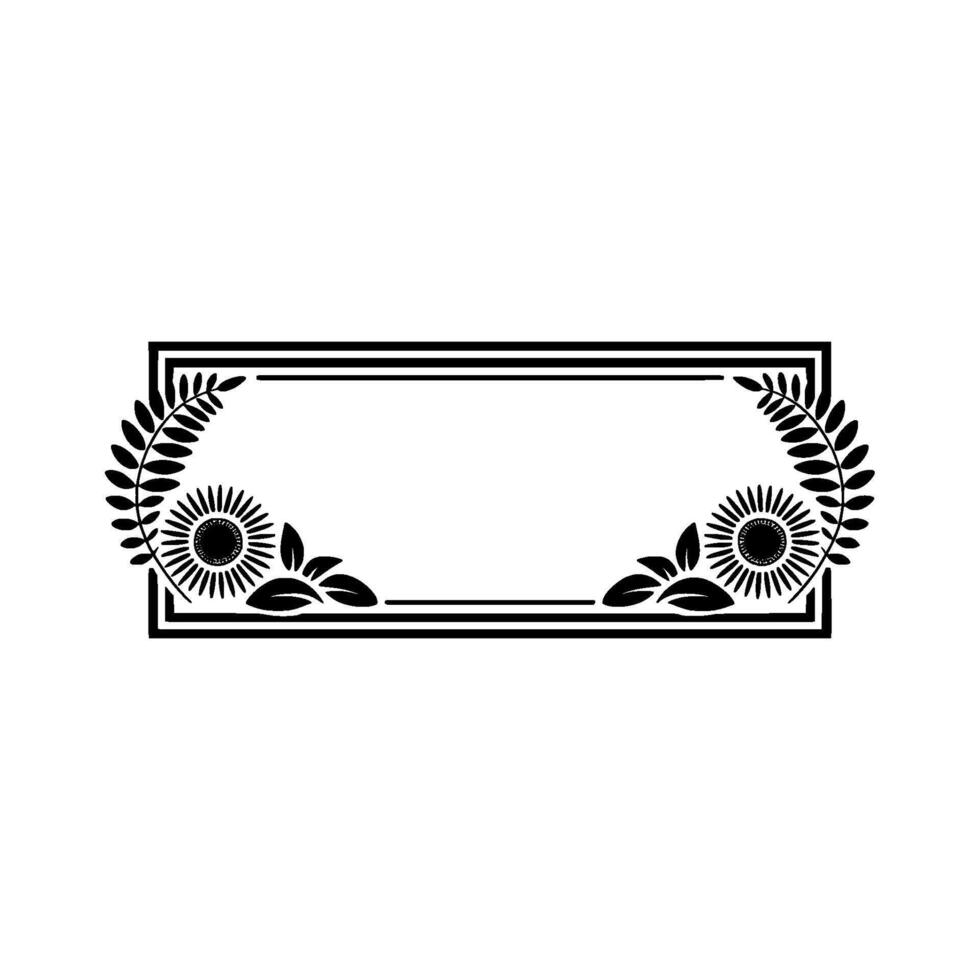 Art Deco Frame, Botanical Elegance, Vintage vector