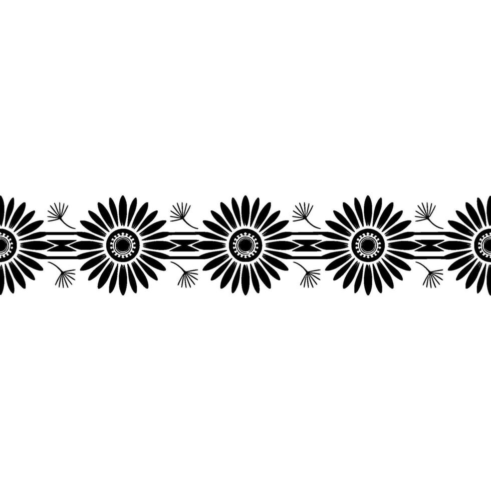 Stylized Floral Border, Minimalist , Decorative Element, Geometric vector