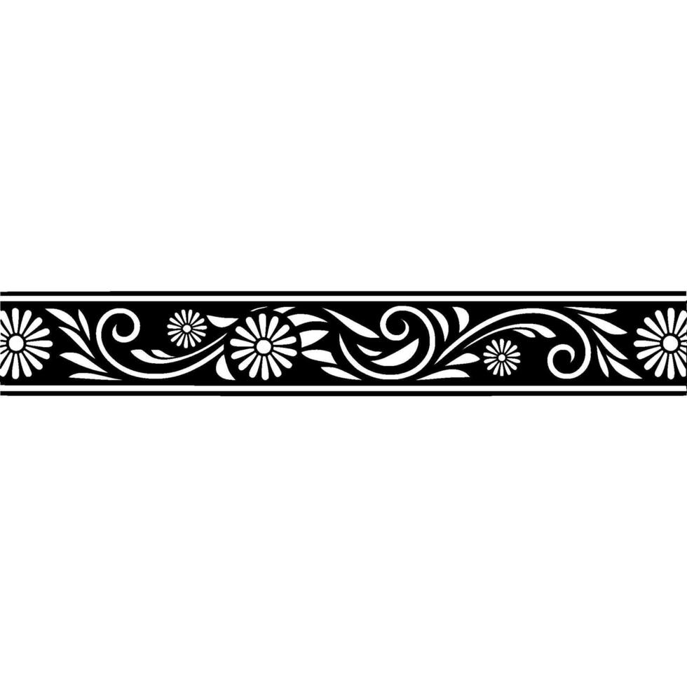 Elegant Floral Border, Vintage Style, Decorative Element, Daisies vector