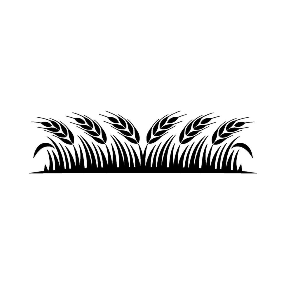 Grain Silhouette, Minimalist Harvest, Symbolic Abundance vector