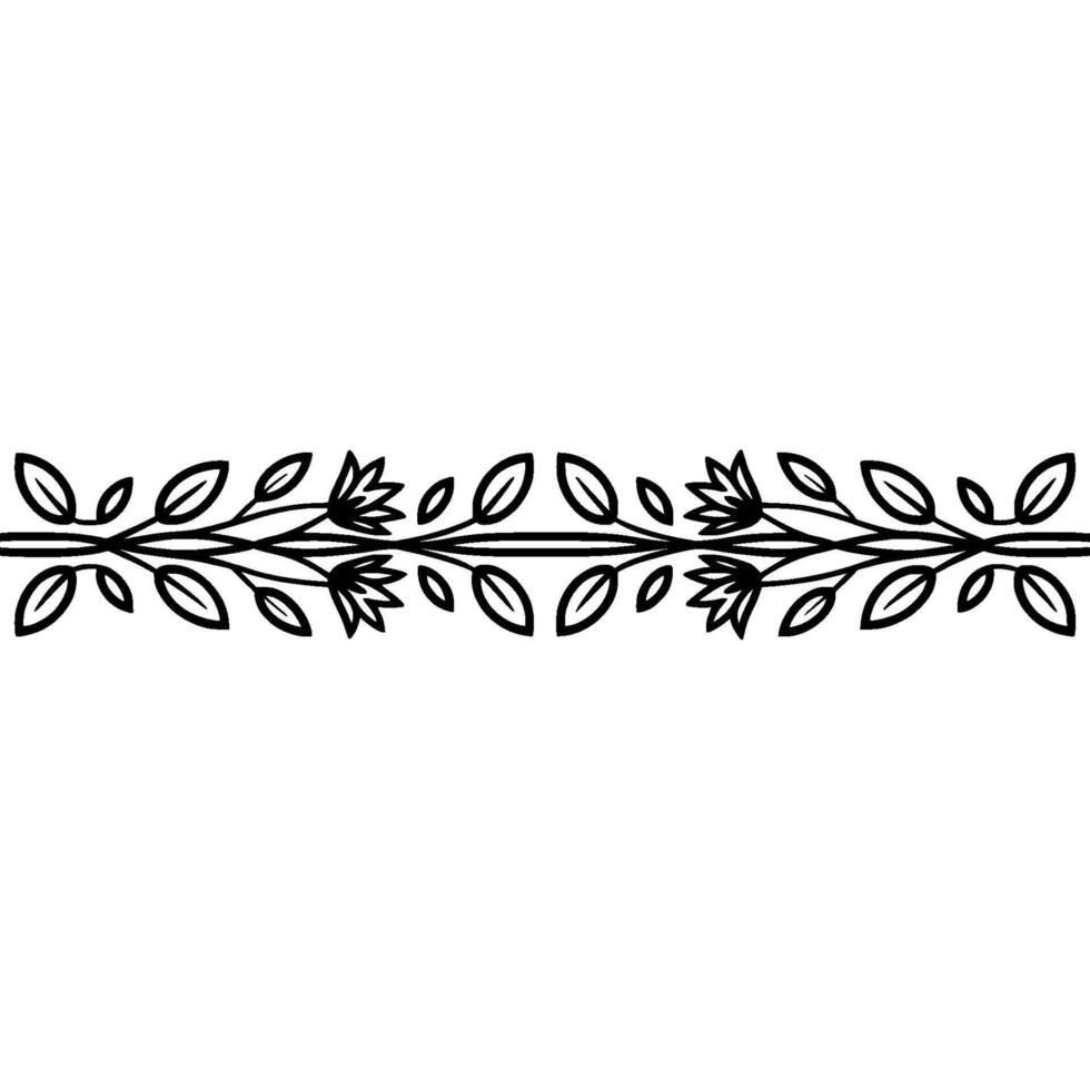 Elegant Botanical Border, Minimalist, Line vector