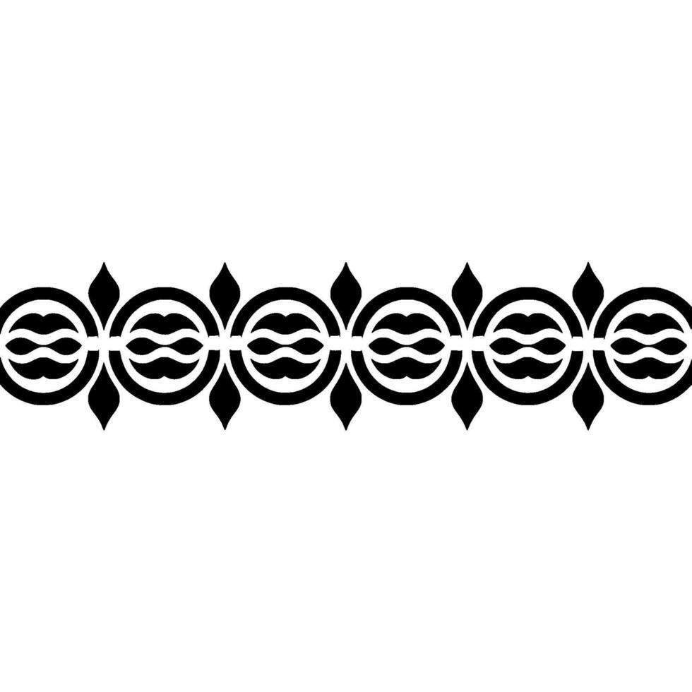Geometric Wave Border, Stylized Black Grey vector