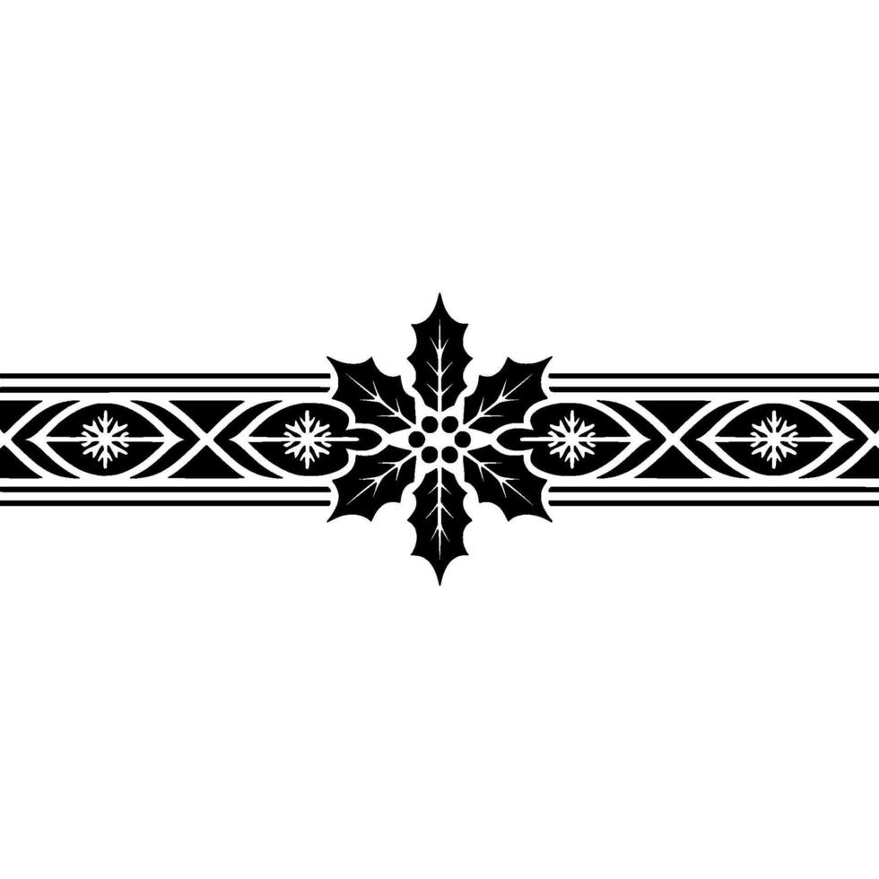 Elegant Black and White Holly Border, Wreath vector