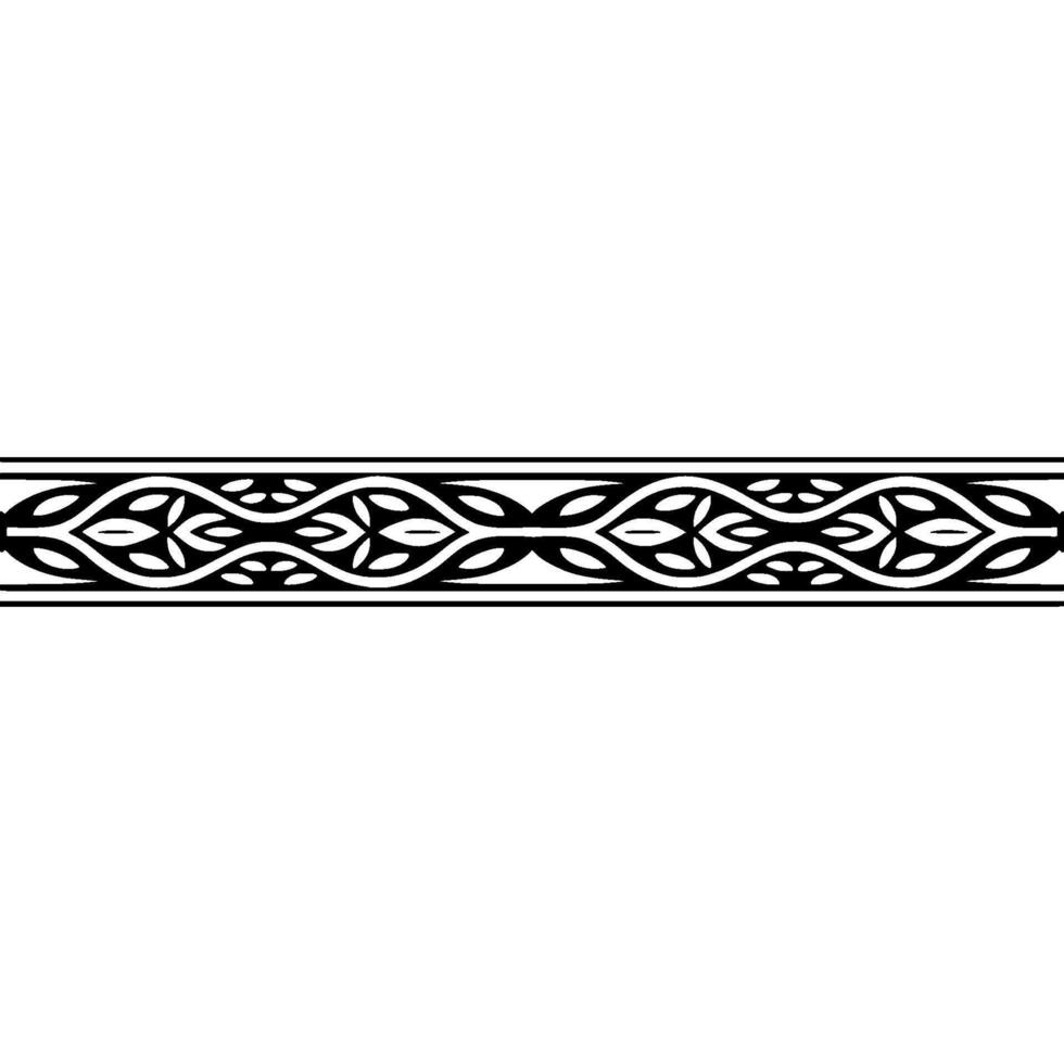 Art Deco Botanical Border, Elegant Element, Pattern vector
