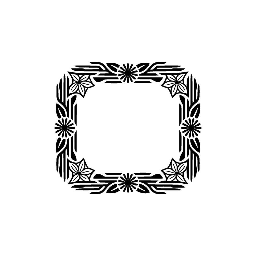 Intricate Floral Frame, Vintage , Elegant Border, Ornament vector