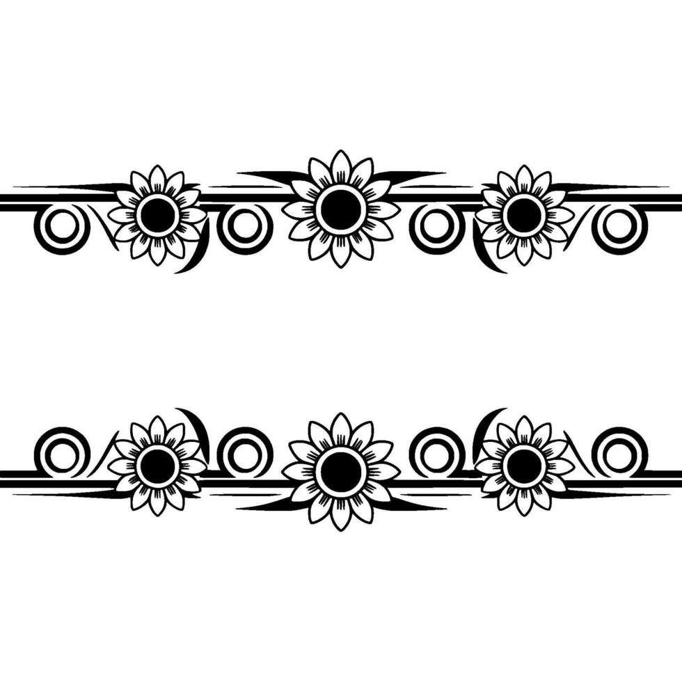 Stylized Sunflower Border Vintage Floral vector