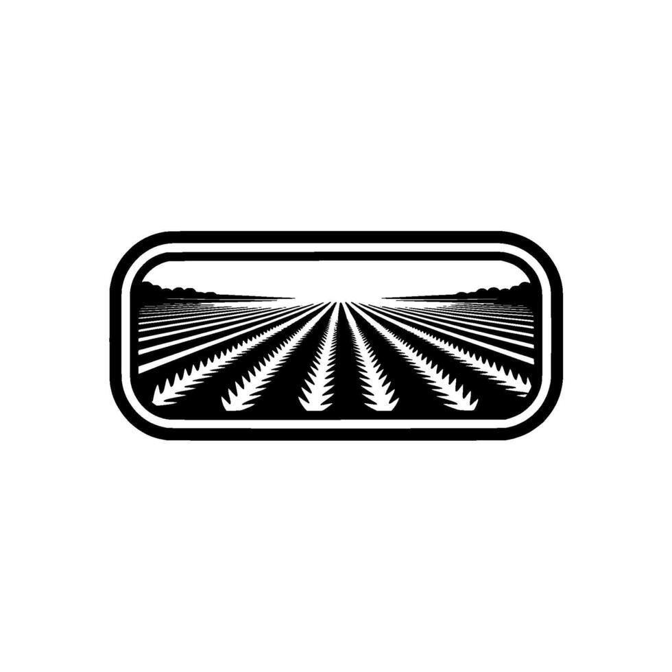 Serene Horizon Black White Agricultural Emblem vector