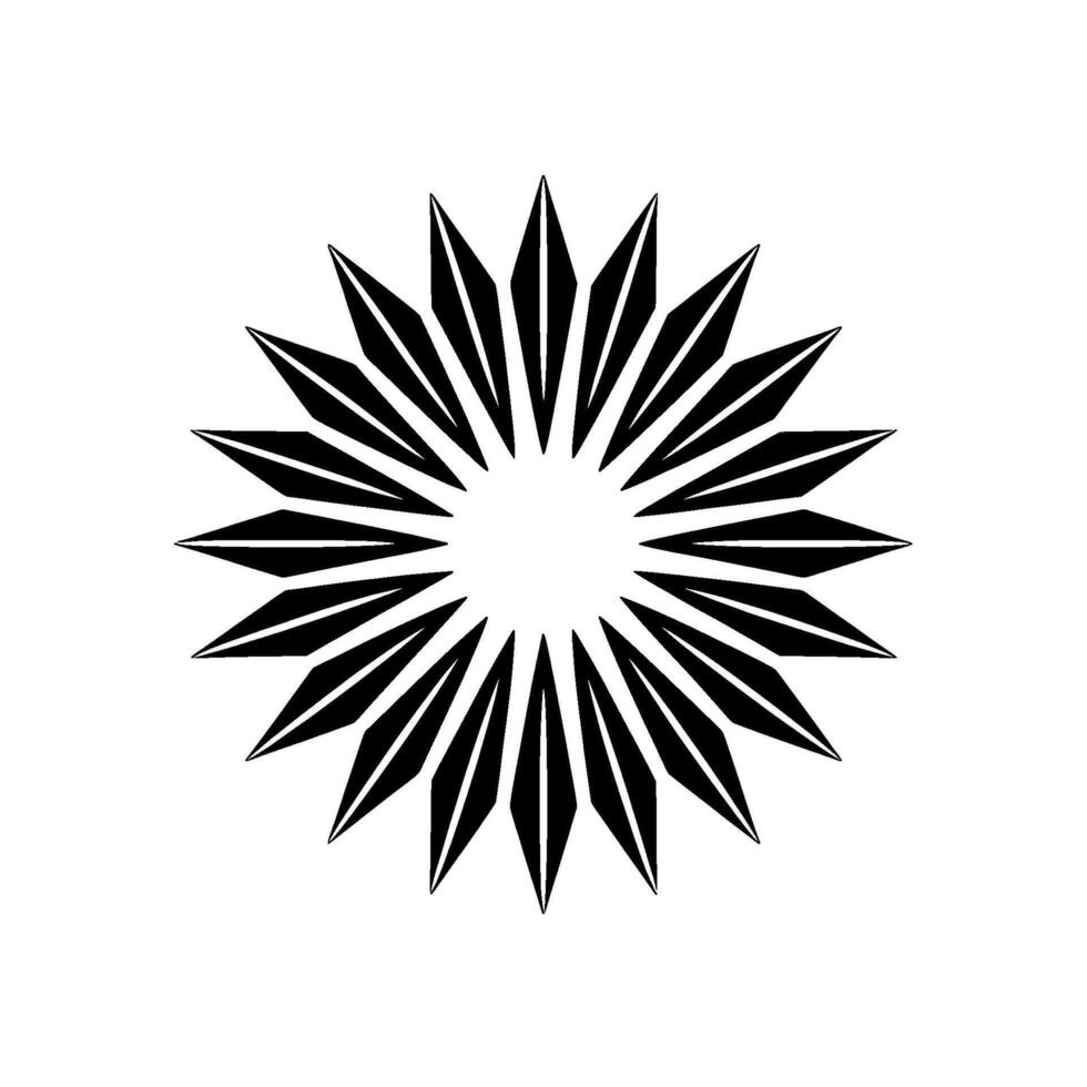 Geometric Starburst, Minimalist , Dark Silhouette, Abstract vector