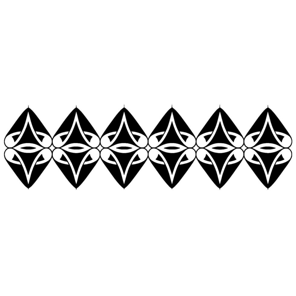 Geometric Diamond Border, Intricate Black Pattern vector