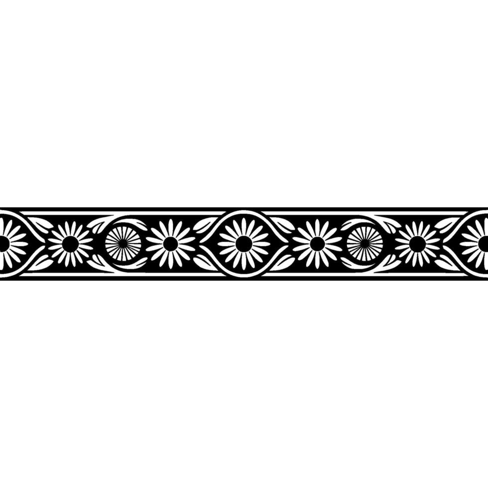 Elegant Floral Border, Vintage Style, Decorative Trim - Pattern vector