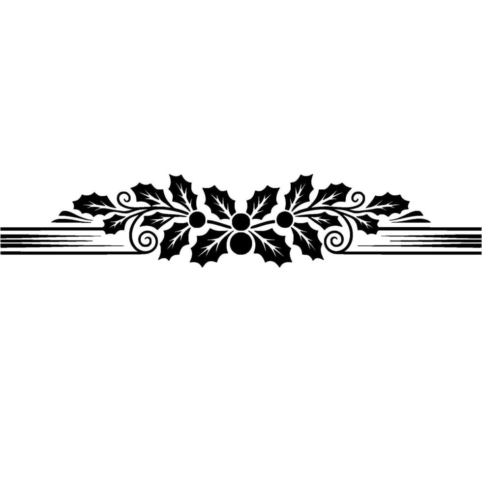 Elegant Holly Berry Border, Vintage Festive vector