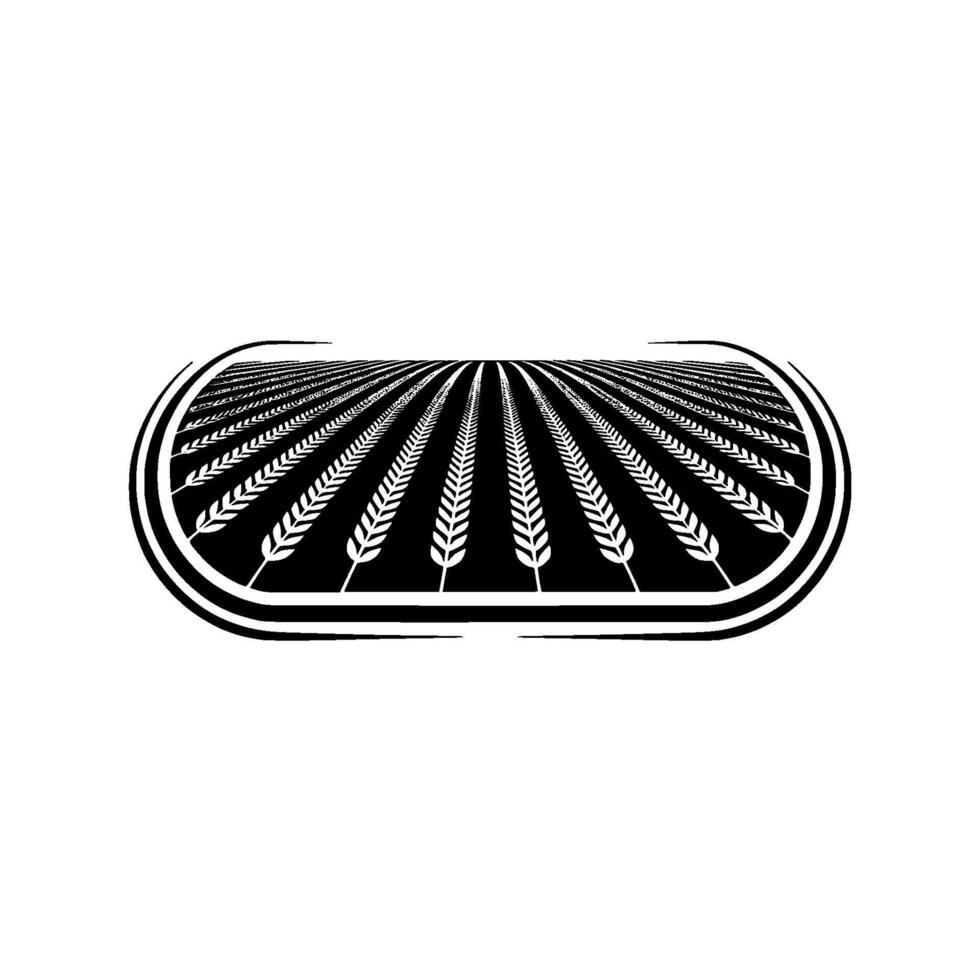 Abstract Wheat Field Emblem, Vintage Agricultural vector