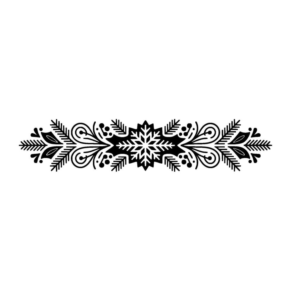 Elegant Winter Border, Scandinavian , Festive Ornament vector