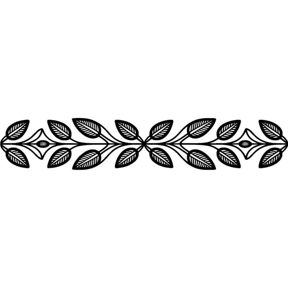 Stylized Leaf Border, Minimalist vector