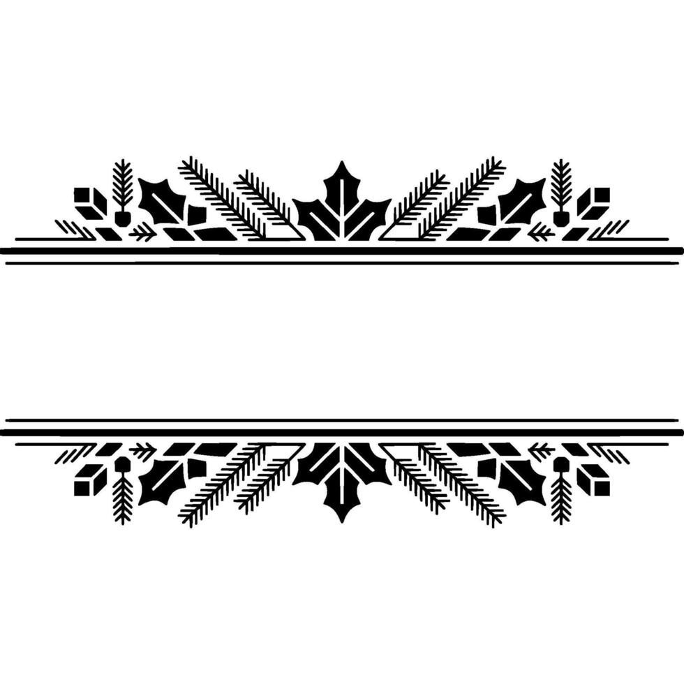 Elegant Winter Branch Border, Vintage Style vector
