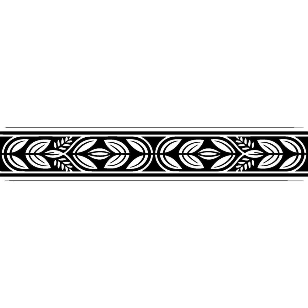 Geometric Leaf Border, Vintage Style, Elegant, Pattern vector